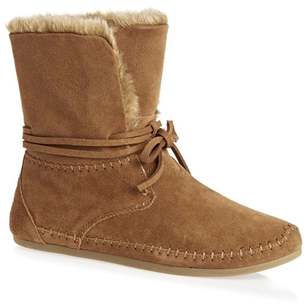 TOMS Zahara Suede Bootie with Faux Fur Lining